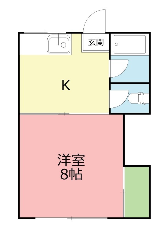 清水コーポ3 206号室 間取り