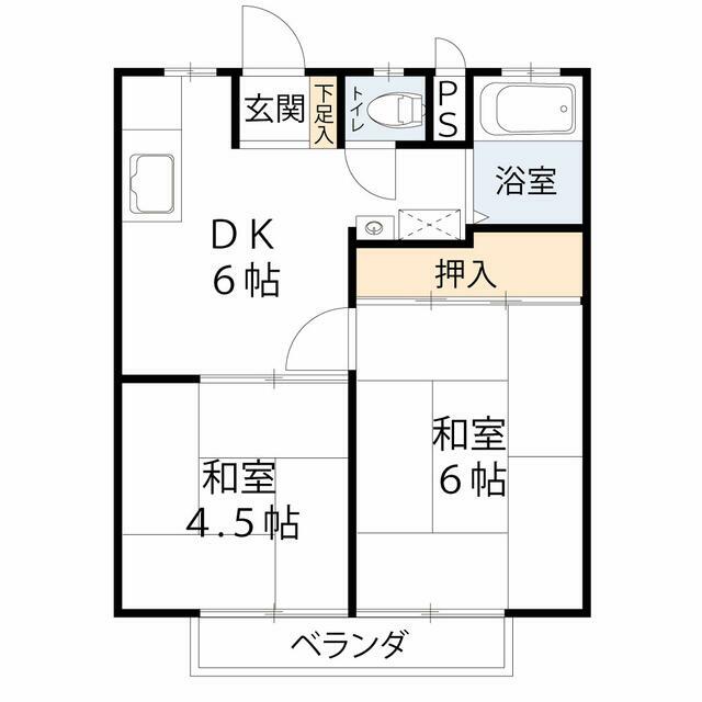 2F号室 間取り