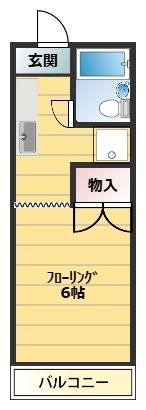 三沢ハイツ 103号室 間取り