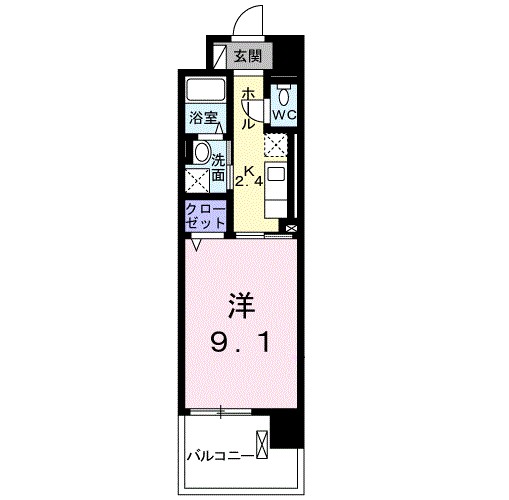 エクレセンス新富 203号室 間取り