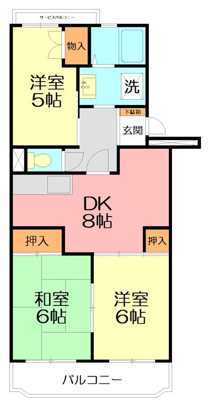 クレール横山 202号室 間取り