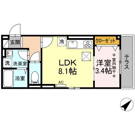 ブリーズコースト夕陽ヶ丘 302号室 間取り