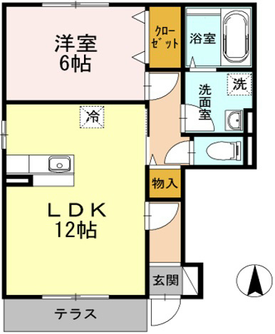 フォンティーヌB 101号室 間取り
