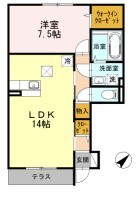 ロイヤルタウンＫＧ　Ｃ棟 102号室 間取り
