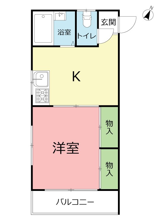 ロイヤル鴨宮 204号室 間取り