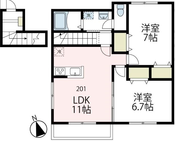 グレイス 202号室 間取り
