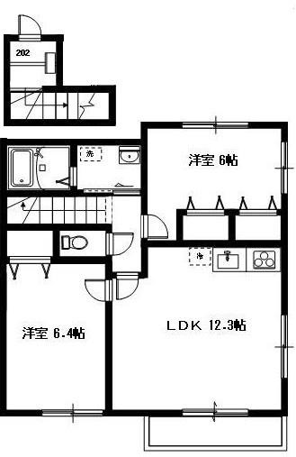 グレイス 202号室 間取り