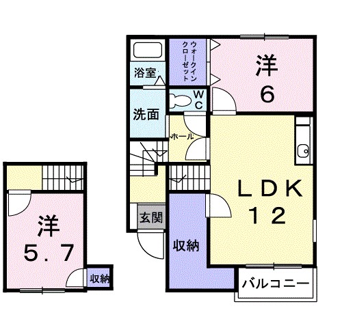 マロンスクウェアＣ 203号室 間取り