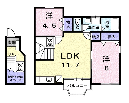 サウスコート 201号室 間取り