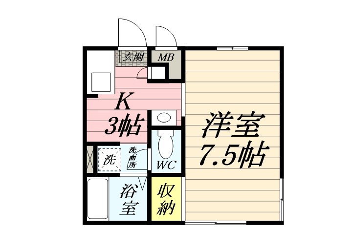 久野 中戸川ハイツ 102号室 間取り