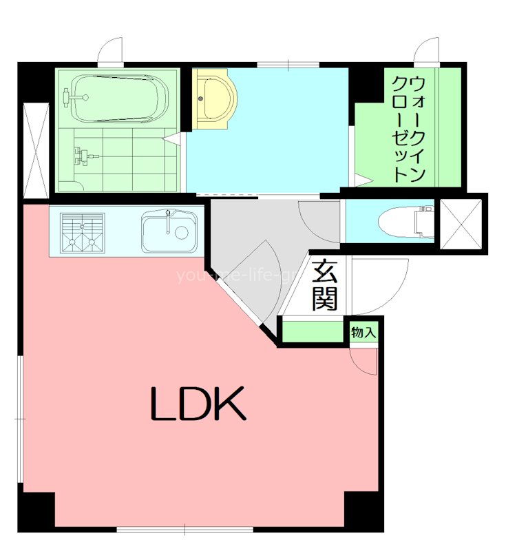 大門ビル  3-B号室 間取り