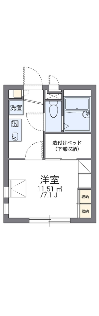 レオパレス下落合 104号室 間取り