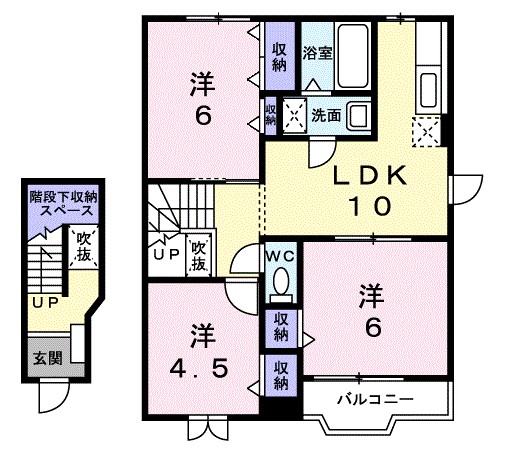 アンソレイユ 203号室 間取り