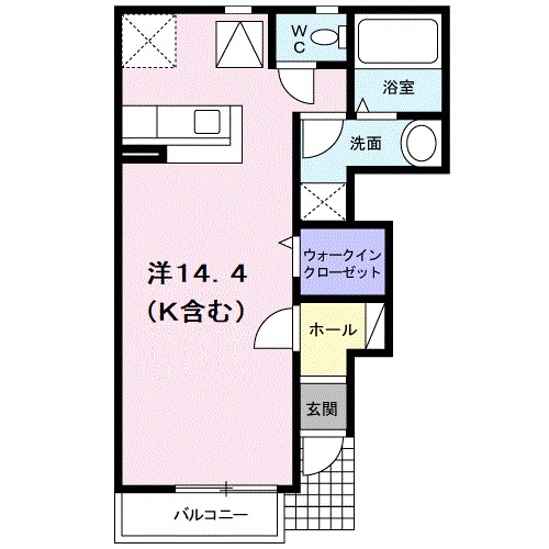 パレ・アルカンシェルⅡ 102号室 間取り