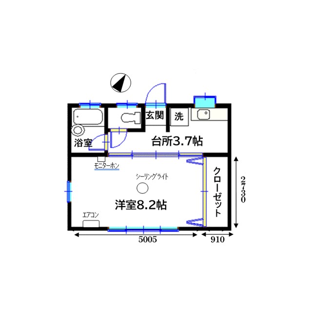 秦野アパート 201号室 間取り