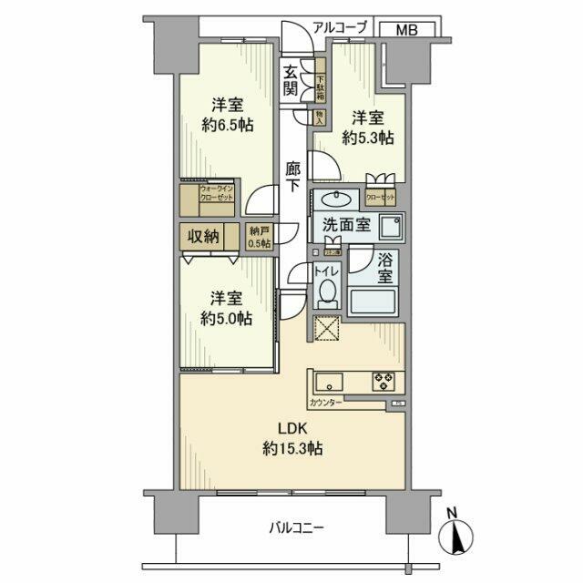 エアヒルズ藤沢 8F号室 間取り