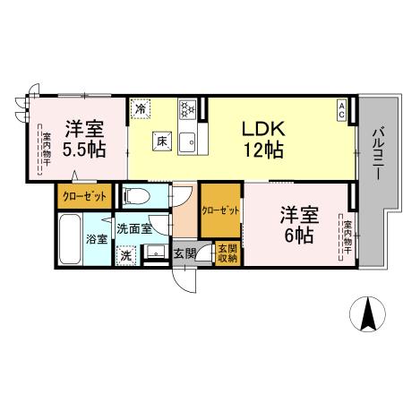 ボヌール 101号室 間取り