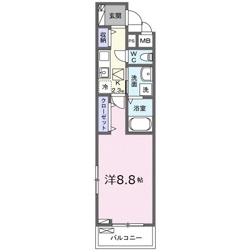 ベルクワルツ大船 206号室 間取り