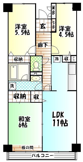 ハイブリッジⅡ 302号室 間取り