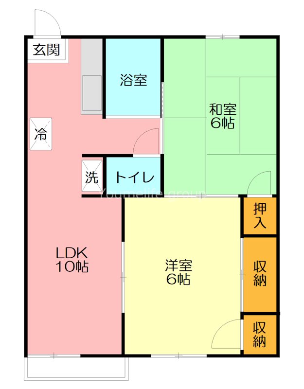 芦添ハイツ1号 202号室 間取り