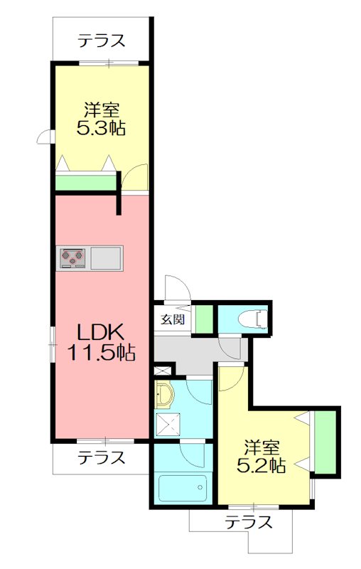 （仮称）辻堂元町１丁目メゾン   102号室 間取り