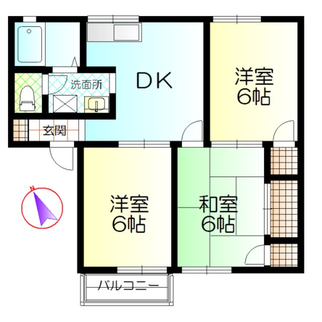 シャトル神戸 101号室 間取り