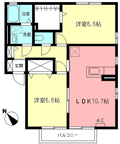 グランエトワールＢ 202号室 間取り