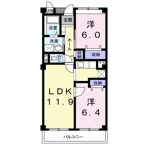 グラディオ　Ｋ２ 103号室 間取り