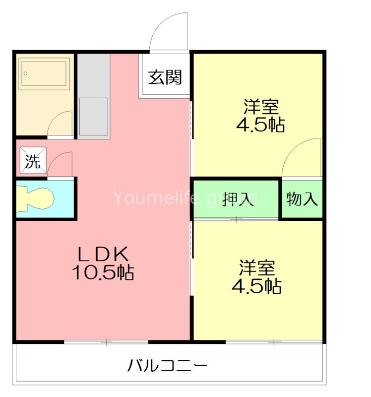 フィオーレ 203号室 間取り