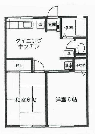 シティハイム　山川ハイツA  202号室 間取り