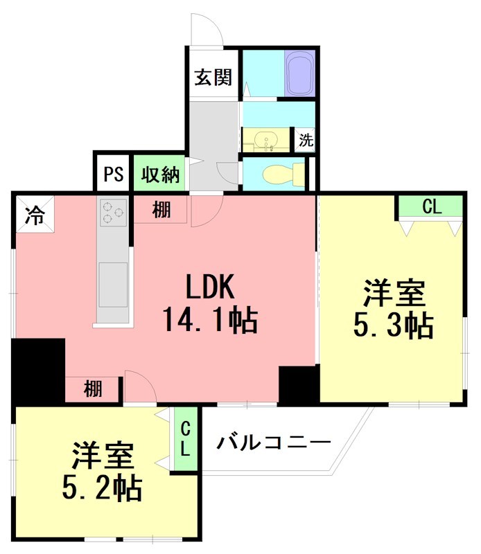 藤沢東急ドエルオークス 404号室 間取り