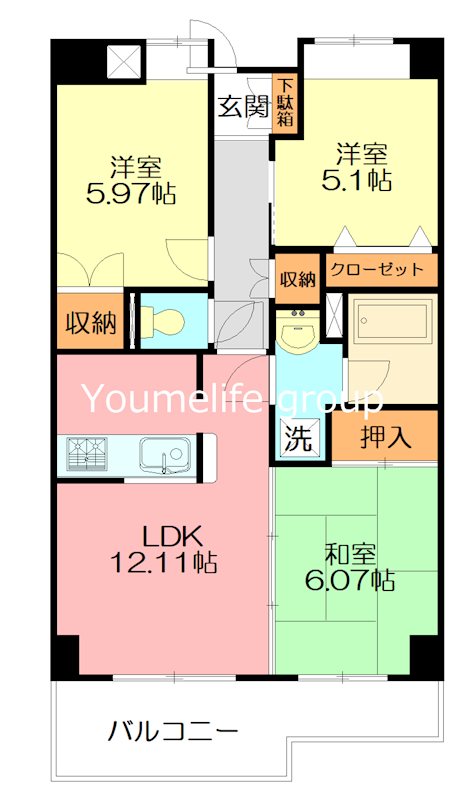 コスモリード本厚木（旧：第20ナミキハイム 503号室 間取り