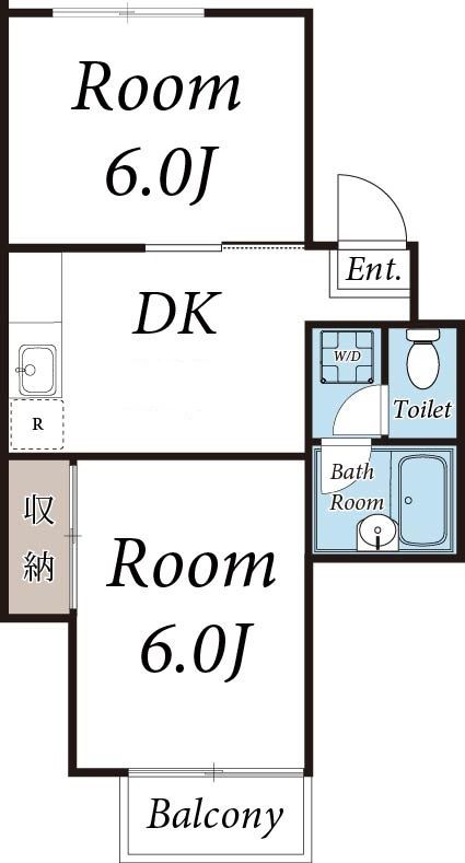 メゾンフラワー  2B号室 間取り
