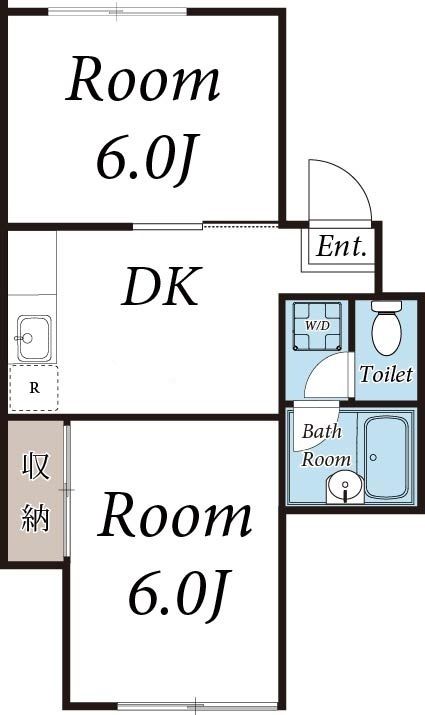 メゾンフラワー  1B号室 間取り
