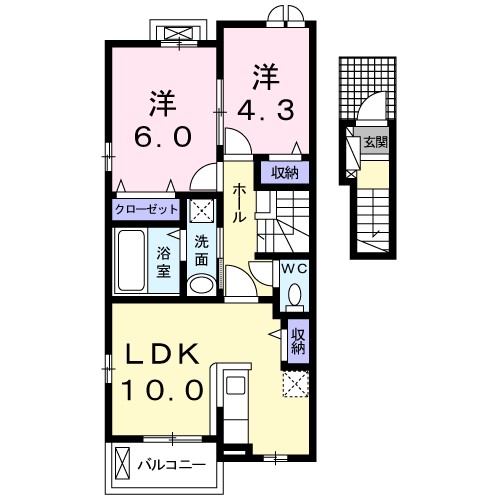 Ｍａｎｄａｒｉｎｏ 203号室 間取り