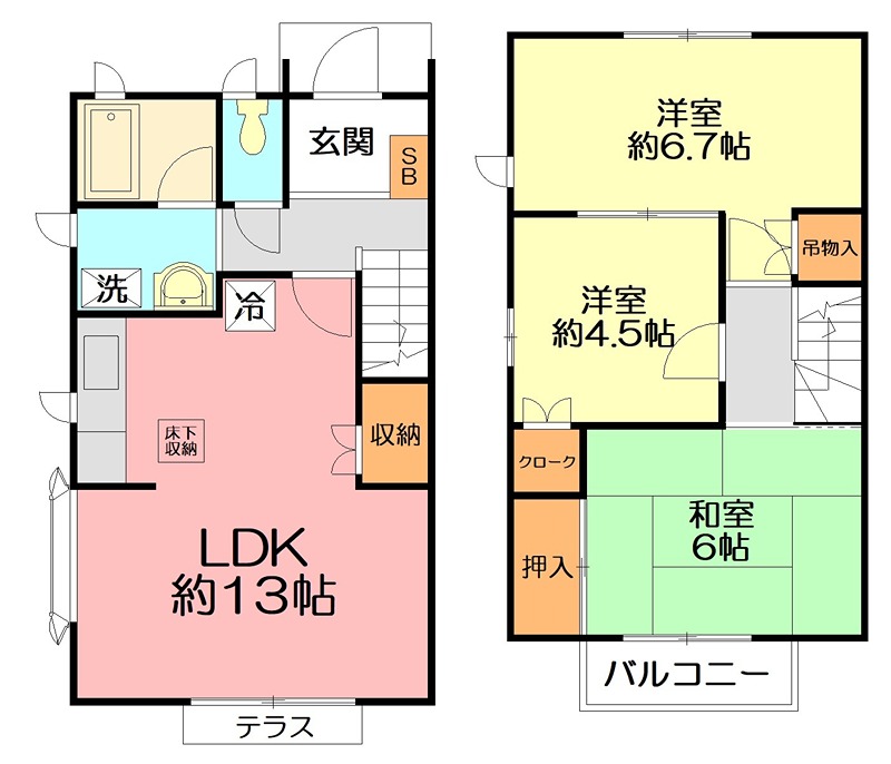 メルベーユ弥生台　D棟 1号室 間取り