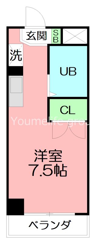 ヒルズ実方 102号室 間取り