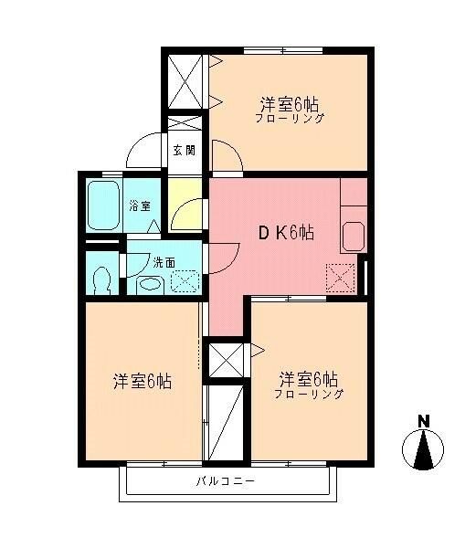 クレールシャトル 203号室 間取り