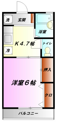 ドミール五番館 203号室 間取り