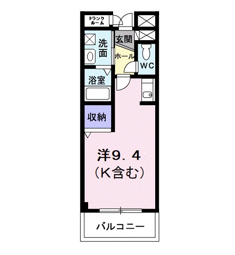 ツインスターＢ 206号室 間取り