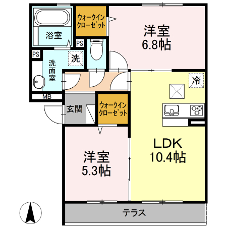 アゼリア 102号室 間取り