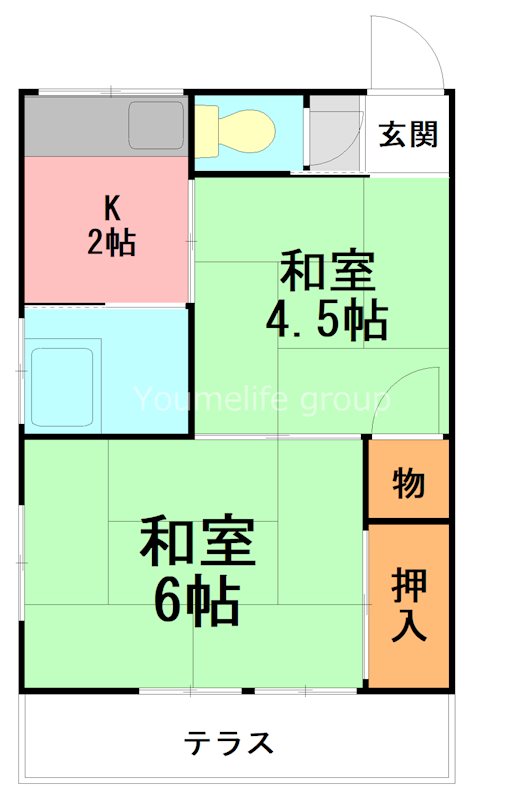 梅ノ木荘 101号室 間取り