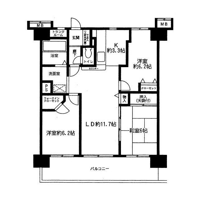 エクラン本厚木 303号室 間取り