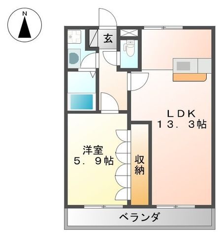 グランシェル 201号室 間取り