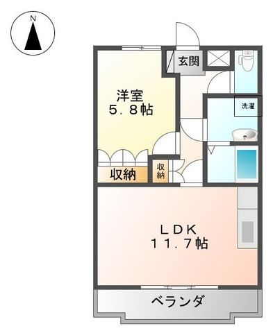オータムヒルズ 201号室 間取り