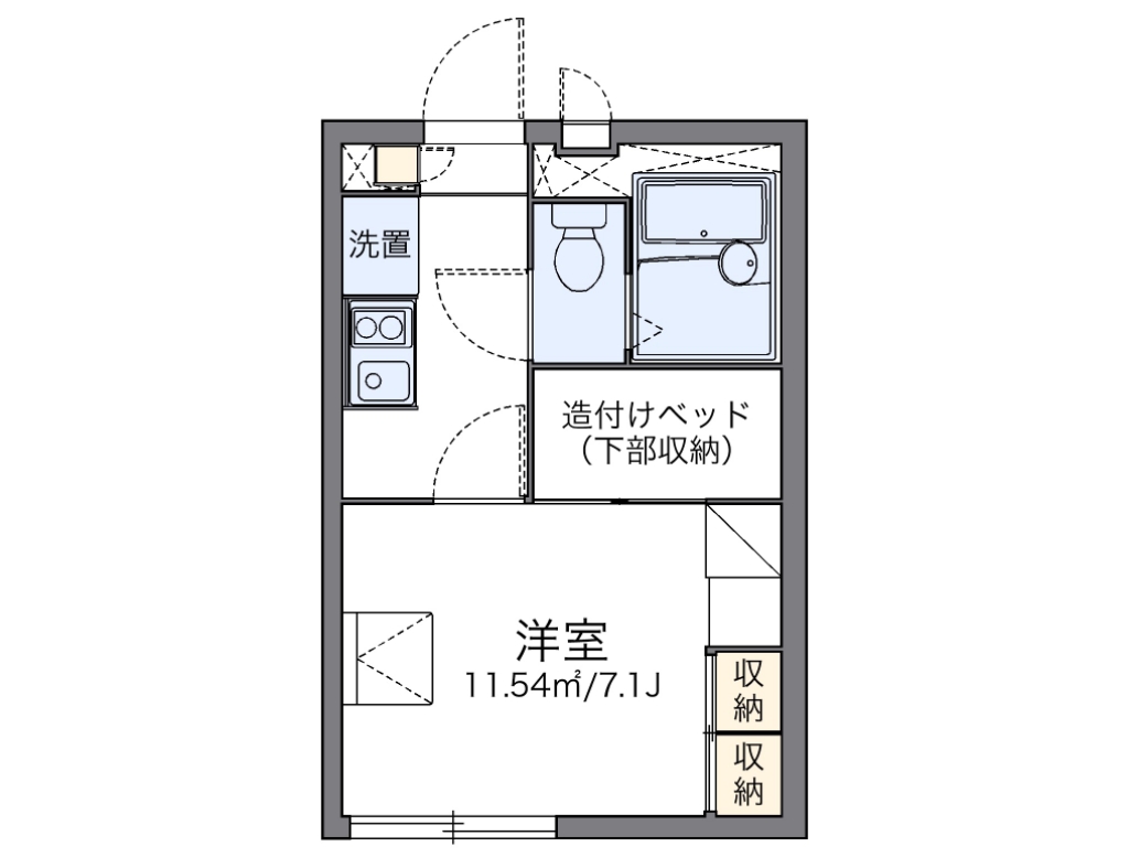 レオパレスパルティール 201号室 間取り