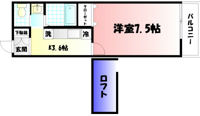 レザンヴィーゼ  206号室 間取り