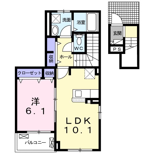 クレメントガーデンⅢ 201号室 間取り