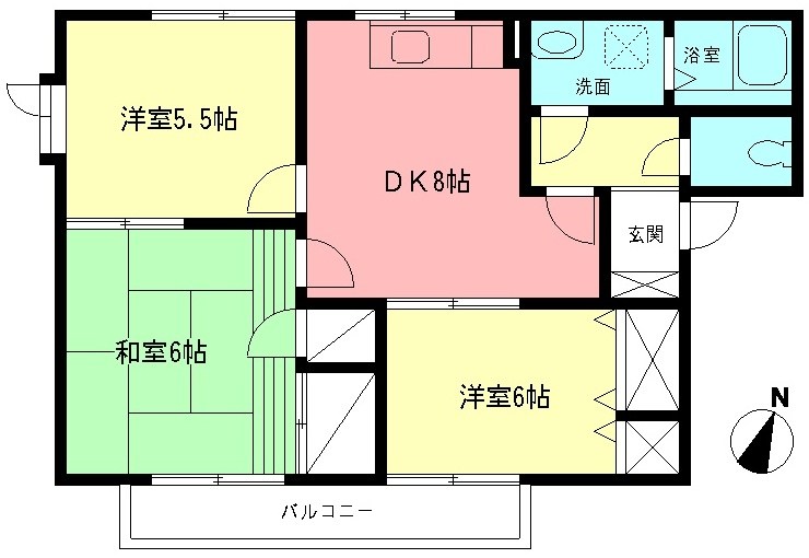 アムールⅡ 101号室 間取り