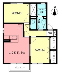 グレイスⅢ 202号室 間取り